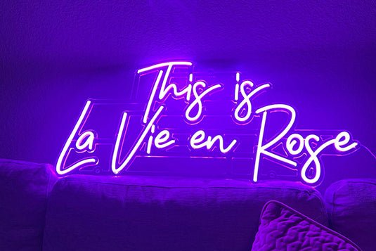 purple neon custom sign