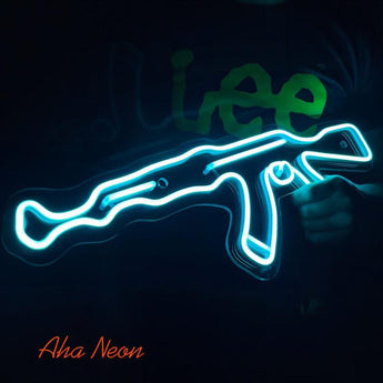 AK 47 Neon Sign Gun Pistol Game Led Light - Aha Neon®