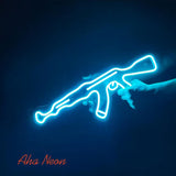 AK 47 Neon Sign Gun Pistol Game Led Light - Aha Neon®