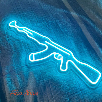 AK 47 Neon Sign Gun Pistol Game Led Light - Aha Neon®