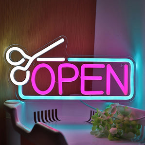 Scissor Open Neon Sign - Aha Neon®