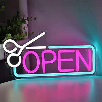 Scissor Open Neon Sign - Aha Neon®