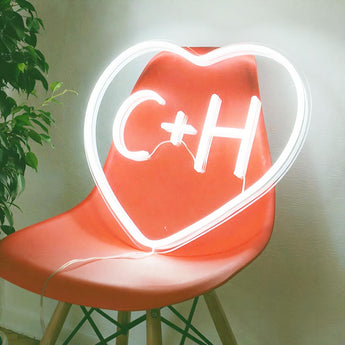 Personalized Heart Initials Neon Sign - Aha Neon®