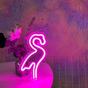 Pink Flamingo Table Lamp - Aha Neon®