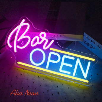 Bar Open Neon Sign - Aha Neon®