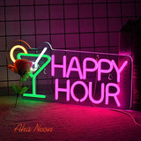 Happy Hour Neon Bar Sign - Aha Neon®