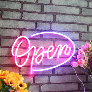 Open Neon Business Sign - Aha Neon®