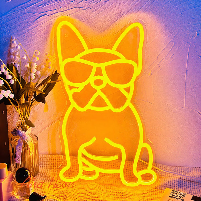 Load image into Gallery viewer, Neon Light Bulldog -2
