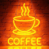 Neon Light Sign Coffee - Yellow