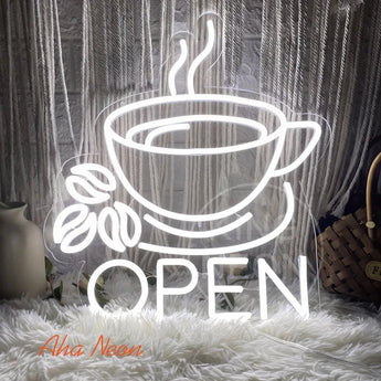 Neon Sign - Open Coffee - 3