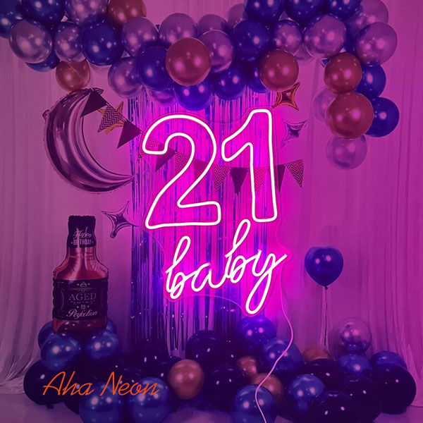 Load image into Gallery viewer, 21 Baby Neon Birthday Sign - 1
