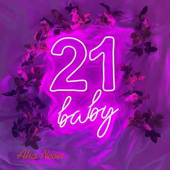 21 Baby Neon Birthday Sign - Aha Neon®