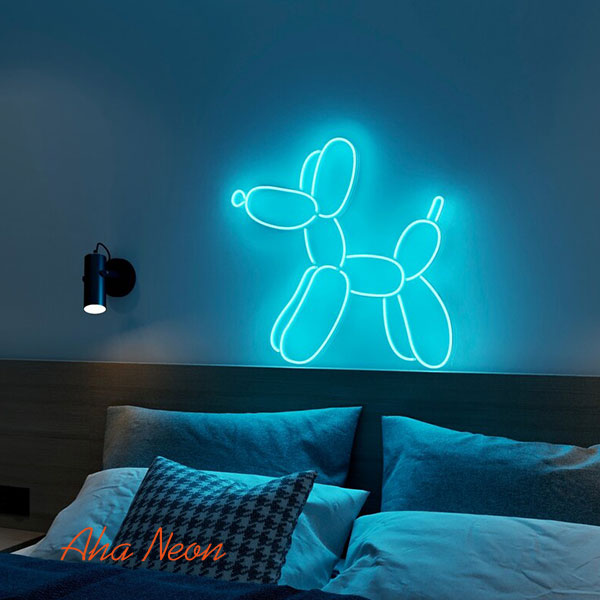 Load image into Gallery viewer, Balloon Dog Neon Sign - Ice Blue
