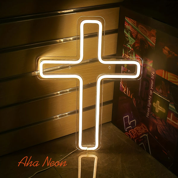 Load image into Gallery viewer, LED Neon Cross Sign - 3
