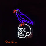 Crow with Skull Neon Light Sign - Aha Neon®