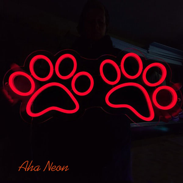 Load image into Gallery viewer, Dog Paw Neon Sign - Red
