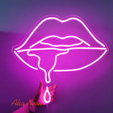 Dripping Lips Neon Sign - Aha Neon®