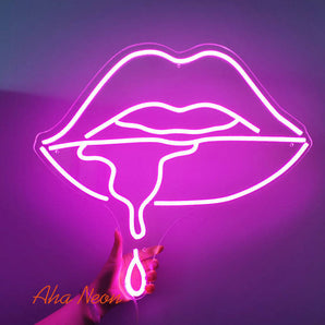 Dripping Lips Neon Sign - Aha Neon®