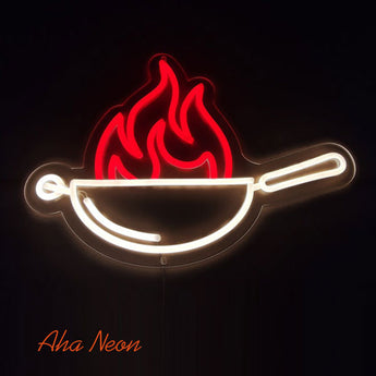 Firing Pan Neon Kitchen Sign - Aha Neon®