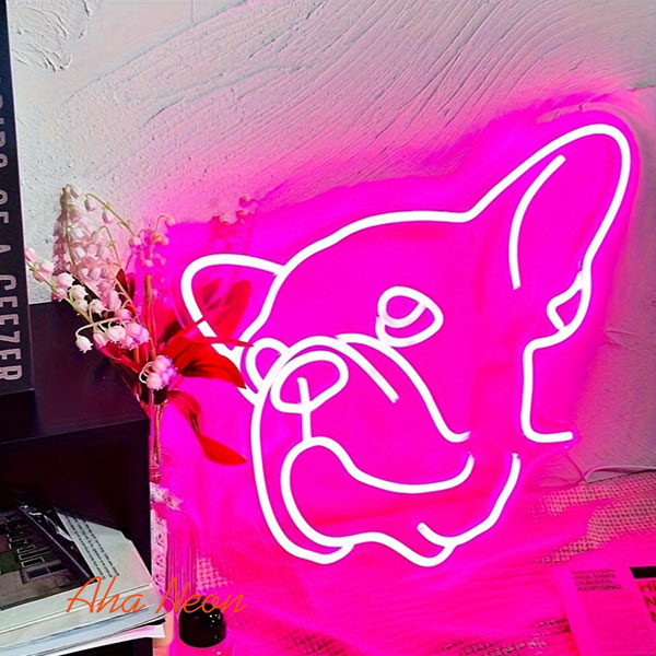 Load image into Gallery viewer, French Bulldog Neon Sign - Hot Pink
