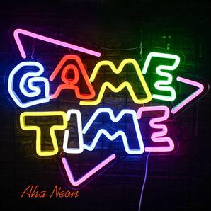 Game Time Neon Sign - Aha Neon®