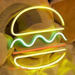 Hamburger Neon Sign - Aha Neon®