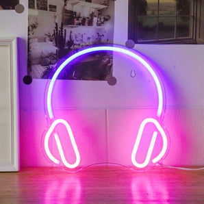 Headphone Neon Sign - Aha Neon®