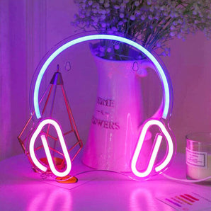 Headphone Neon Sign - Aha Neon®