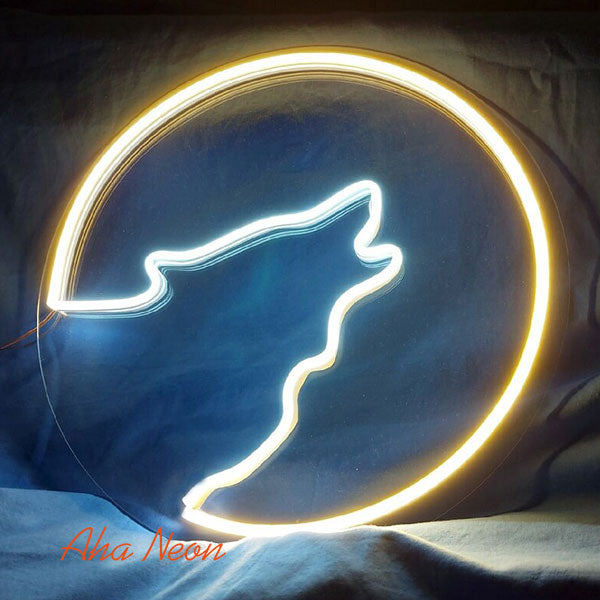 Load image into Gallery viewer, Wolf on the Moon LED Neon Sign - 1
