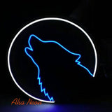 Wolf on the Moon LED Neon Sign - Aha Neon®