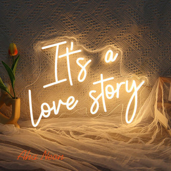 It's a love story sign - Aha Neon®