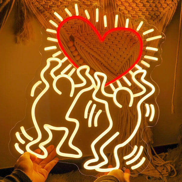Load image into Gallery viewer, Keith Haring Love Neon Wall Art - 1
