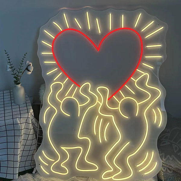 Load image into Gallery viewer, Keith Haring Love Neon Wall Art - 3
