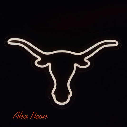 Longhorn Bull Neon Light - Warm White