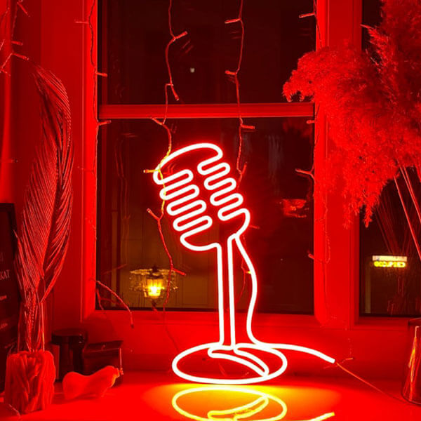 Load image into Gallery viewer, Microphone Neon Sign - Red
