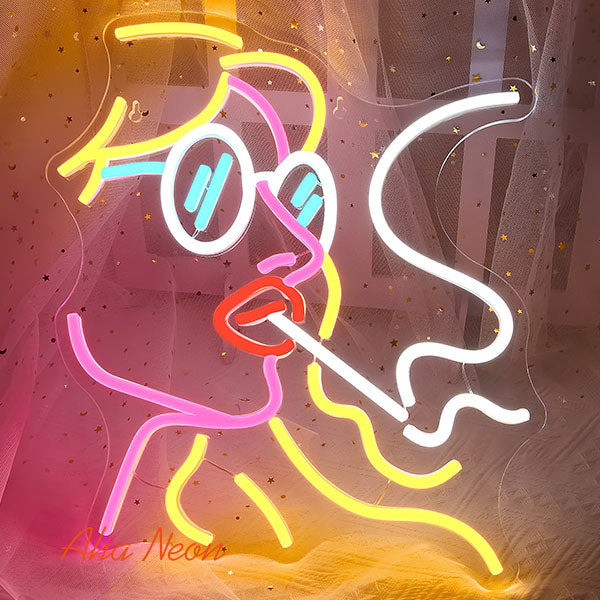 Load image into Gallery viewer, Smoking Girl Neon Sign - 1
