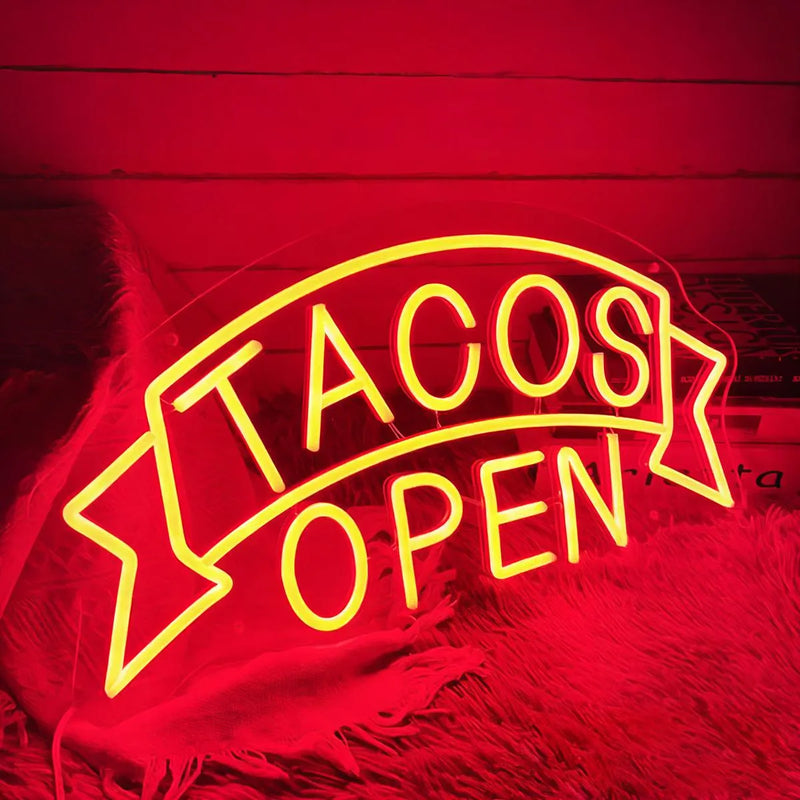 Load image into Gallery viewer, Tacos LED Neon Open Neon -2
