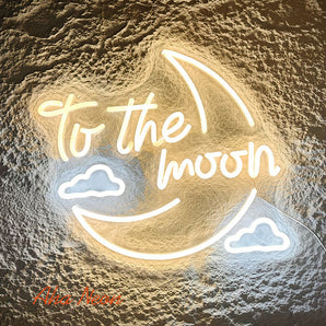 To The Moon Neon Sign - Aha Neon®