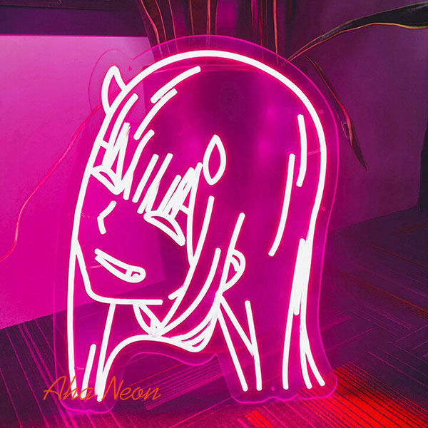 Load image into Gallery viewer, Zero Two Neon Cartoon Sign - Hot Pink
