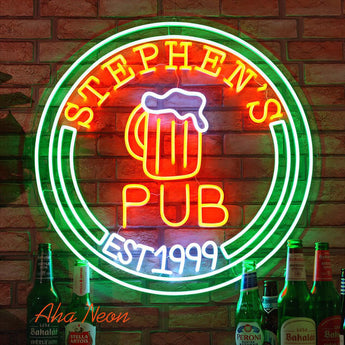 Personalized Neon Bar Sign - Aha Neon®