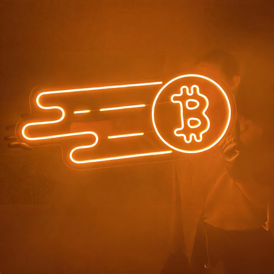 Bitcoin Neon Sign -Orange
