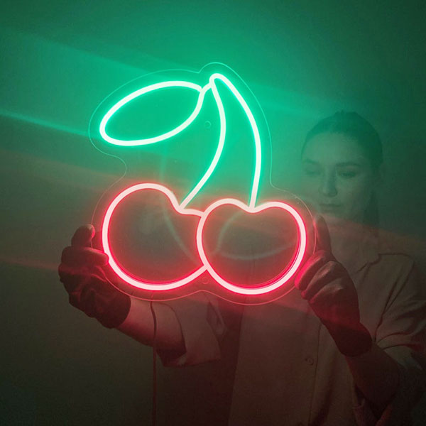 Load image into Gallery viewer, Cherry Neon Wall Art - 2
