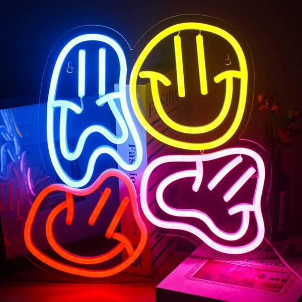 Load image into Gallery viewer, Distorted Smile Face Neon Sign - 2
