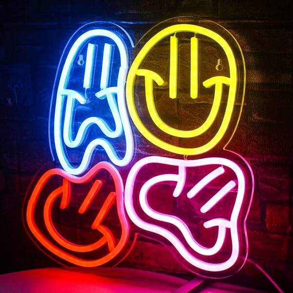 Load image into Gallery viewer, Distorted Smile Face Neon Sign - 4

