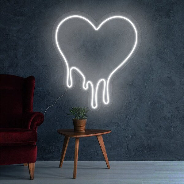 Load image into Gallery viewer, Dripping Heart Neon Sign- 4

