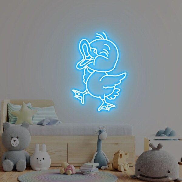 Load image into Gallery viewer, Duck Neon Sign - Ice Blue

