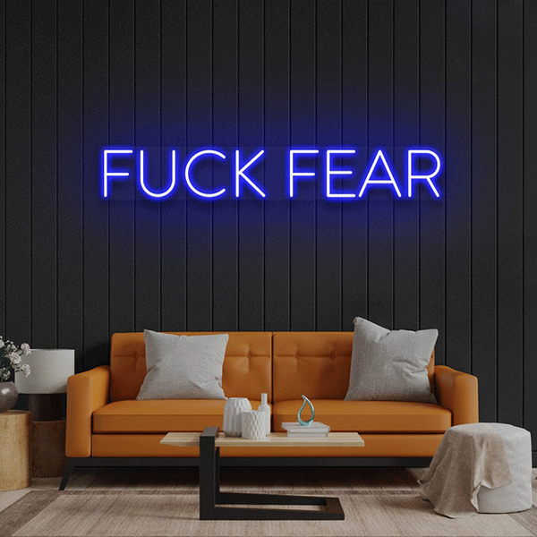 Load image into Gallery viewer, Fuck Fear Light Sign - Blue
