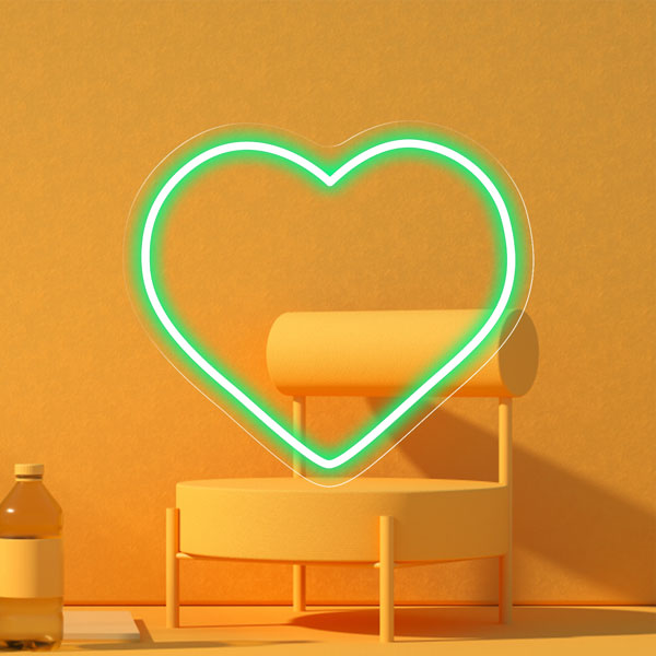 Load image into Gallery viewer, Custom Heart Wedding Neon Sign - Green
