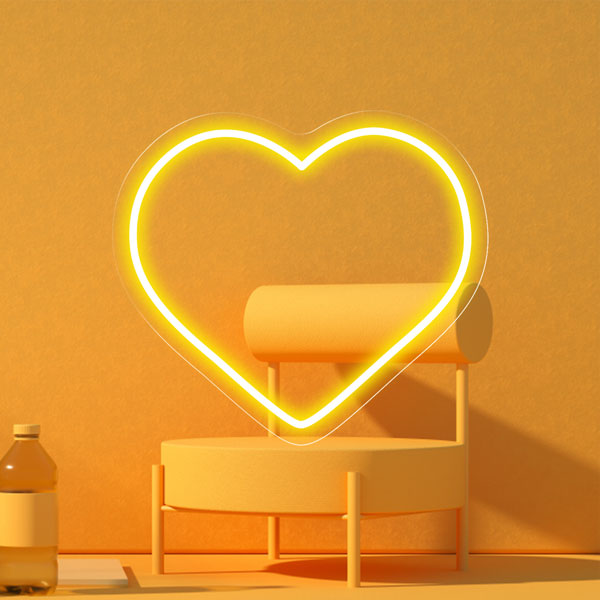 Load image into Gallery viewer, Custom Heart Wedding Neon Sign - Lemon Yellow
