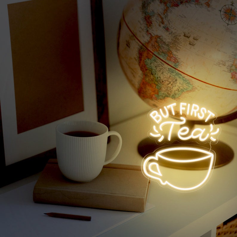 Load image into Gallery viewer, But First Tea Neon Wall Art - 2
